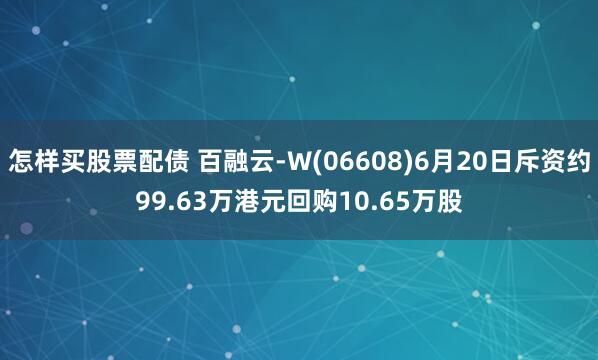 怎样买股票配债 百融云-W(06608)6月20日斥资约99.63万港元回购10.65万股