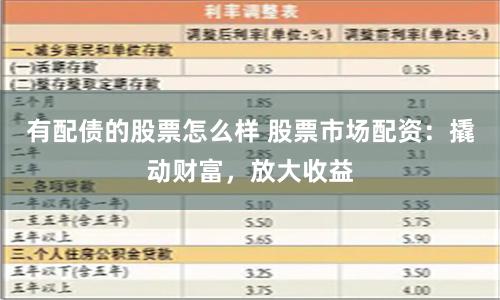 有配债的股票怎么样 股票市场配资：撬动财富，放大收益