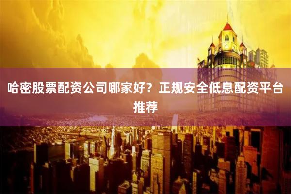 哈密股票配资公司哪家好？正规安全低息配资平台推荐